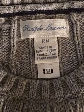 Ralph Lauren Gray Cable-Knit  Sweater